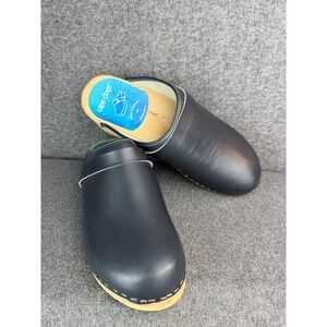 Cape Clogs Wooden Swedish Women's Clogs Size 11.5-12|EU43 Blue Leather Mules